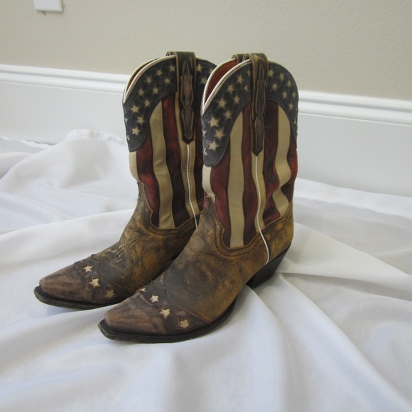 Dan Post Shoes - Dan Post 9 Liberty American Flag Cowboy Boots EUC